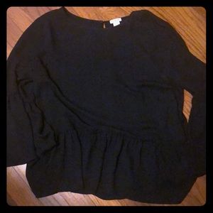 J Crew Sheer Bell-sleeved Blouse